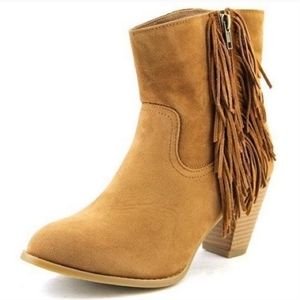 💚Sugar Tuko tan fringe bootie